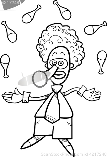 Image of clown juggler coloring book