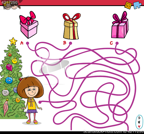 Image of christmas path maze game