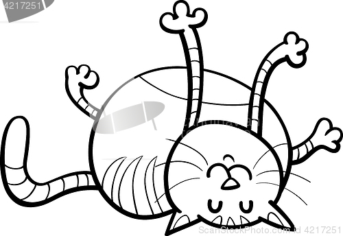 Image of happy cat coloring page
