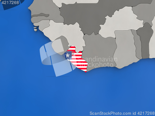 Image of Liberia on globe