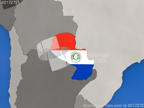Image of Paraguay on globe