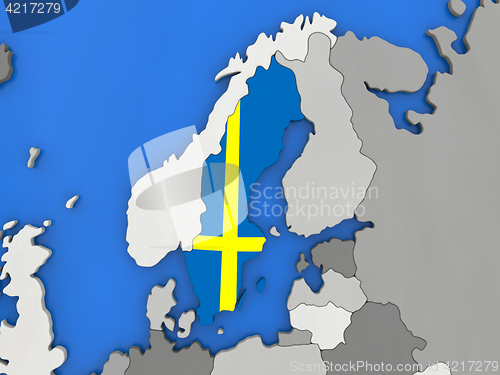 Image of Sweden on globe