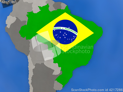 Image of Brazil on globe