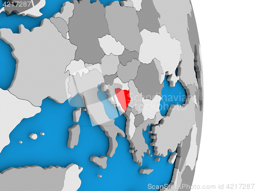 Image of Bosnia on globe