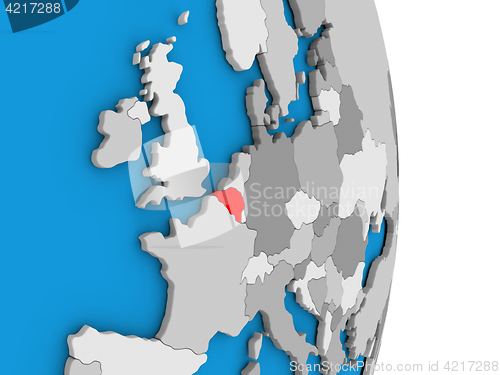 Image of Belgium on globe