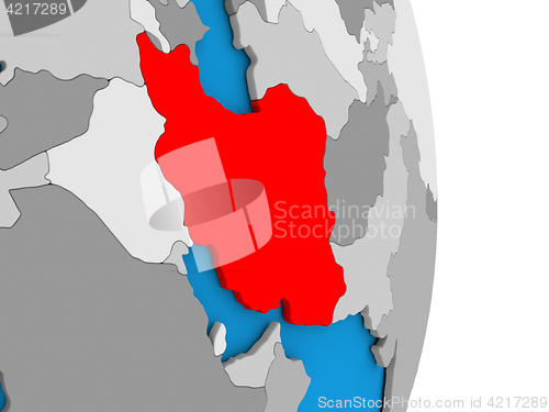 Image of Iran on globe