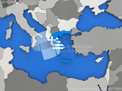 Image of Greece on globe