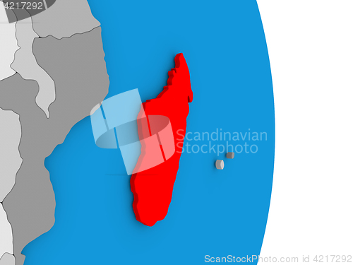 Image of Madagascar on globe