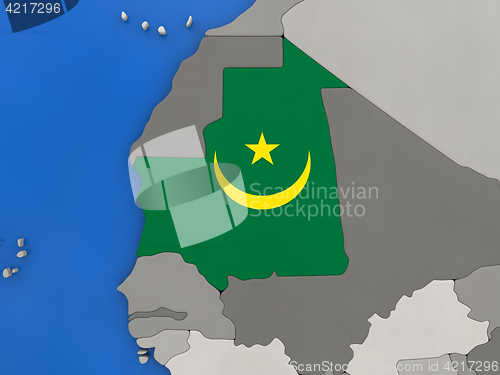 Image of Mauritania on globe