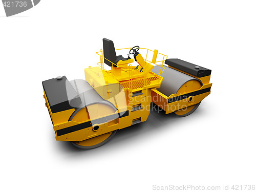 Image of isolated heavy machine back view 01