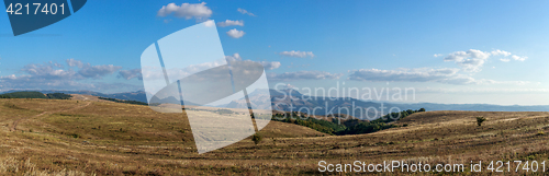 Image of Mountain plateau in the background of the cloudy sky