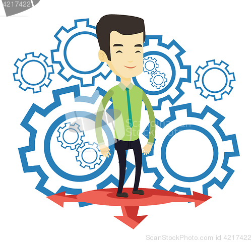 Image of Man choosing career way vector illustration.