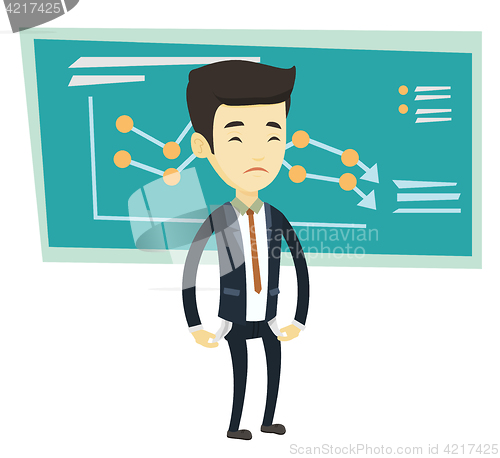 Image of Bancrupt business man vector illustration.