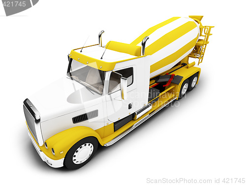 Image of Concrete mixer isolated front view with clipping path