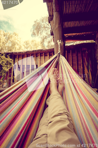 Image of Relaxing in hammock