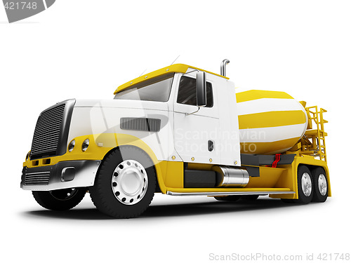 Image of Concrete mixer isolated front view with clipping path