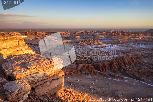 Image of Valle de la Luna at sunset in San Pedro de Atacama, Chile