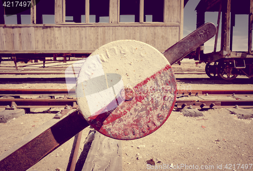 Image of Old train station in Bolivia desert