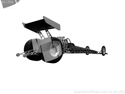 Image of Dragster isolated back view 01