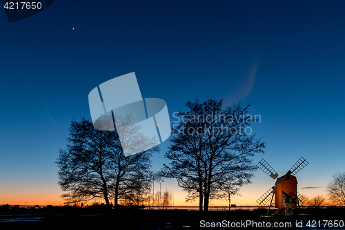 Image of Swedish colorful twilight view