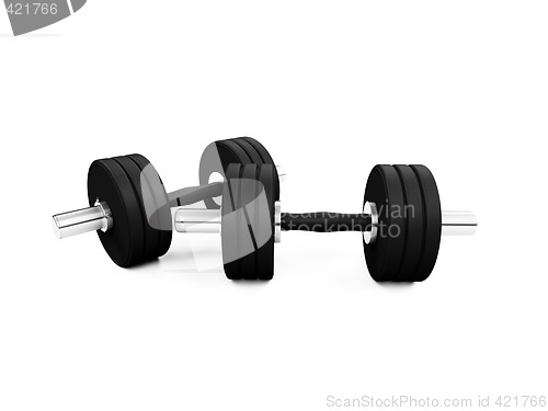 Image of dumbbells isolated view