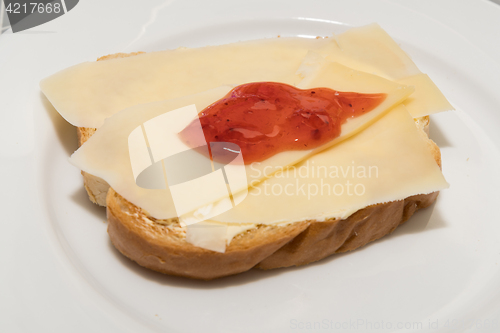 Image of Toast with cheese and jam