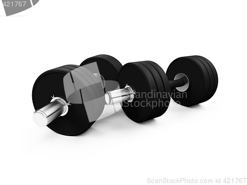 Image of dumbbells isolated view