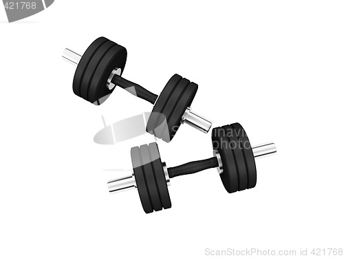 Image of dumbbells isolated view