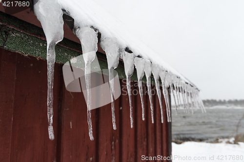 Image of Roof with icecicles