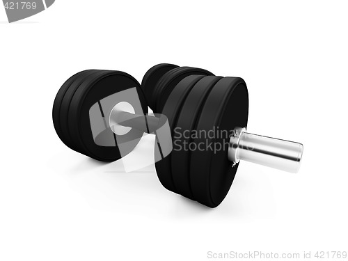 Image of dumbbells isolated view