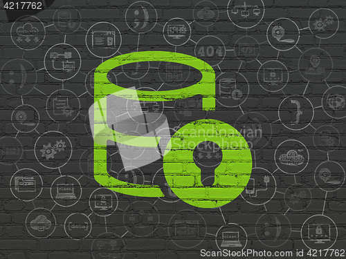 Image of Software concept: Database With Lock on wall background