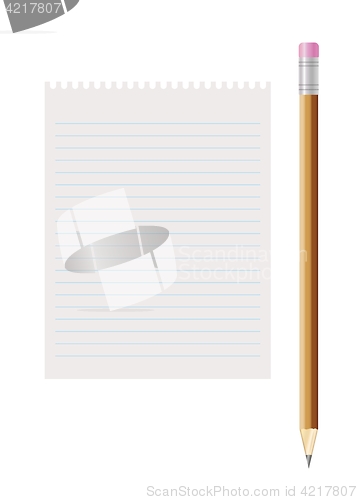 Image of blank lined paper and pencil with eraser