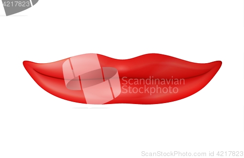 Image of red human lips with little smile