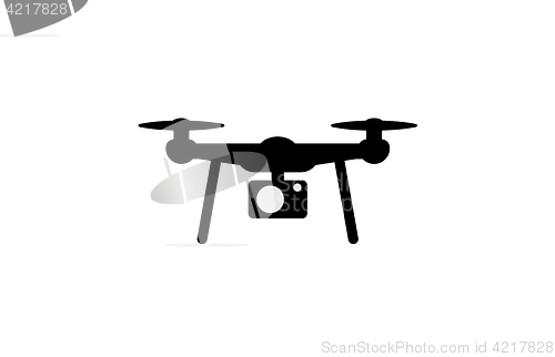 Image of drone simple flat black icon