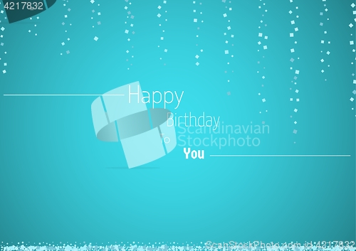 Image of birthday card with squared confetti