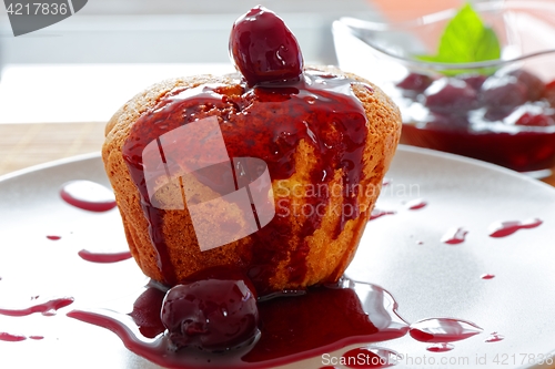 Image of souffle with cherries