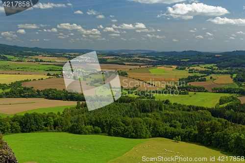 Image of The view from castle Trosky of the landscape