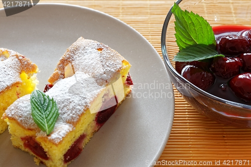 Image of souffle with cherries