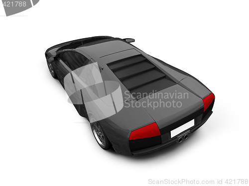 Image of Ferrari isolated back view