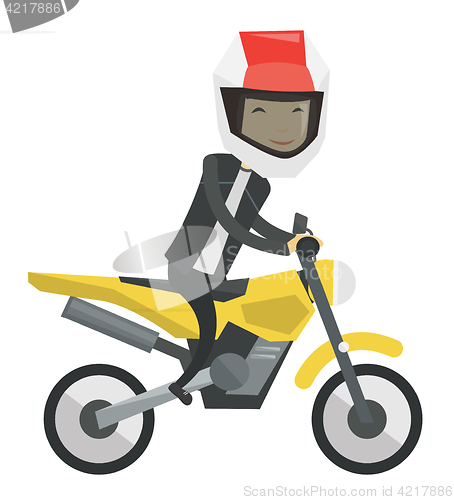 Image of Young asian man riding motorcycle.