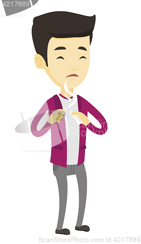 Image of Young man quitting smoking vector illustration.