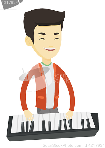 Image of Man playing piano vector illustration.