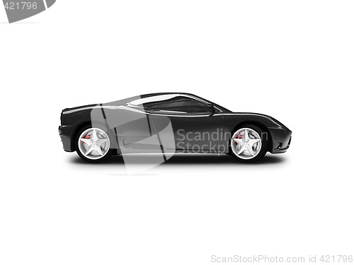 Image of isolated black super car side view