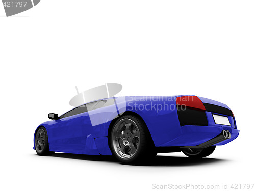 Image of Ferrari isolated blue back view