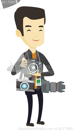 Image of Photographer taking photo vector illustration.