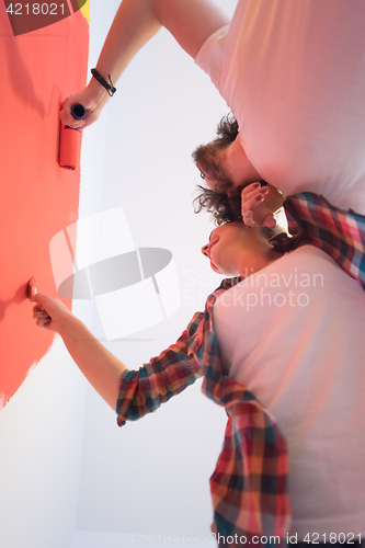 Image of couple painting interior wall