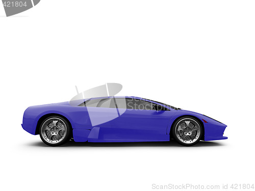 Image of Ferrari isolated blue side view