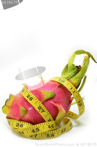 Image of Dragon fruit and measure tape