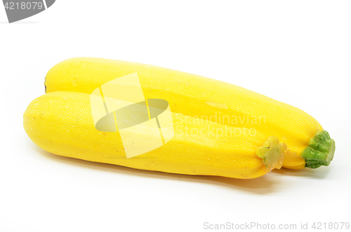 Image of Two ripe yellow courgettes