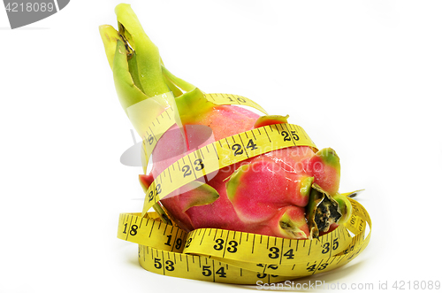 Image of Dragon fruit and measure tape